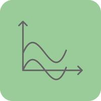 onda gráfico preenchidas amarelo ícone vetor