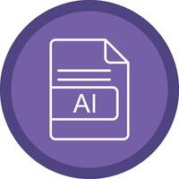 ai Arquivo formato linha multi círculo ícone vetor