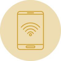 Wi-fi linha amarelo círculo ícone vetor