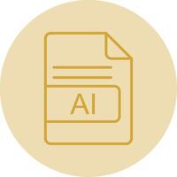 ai Arquivo formato linha amarelo círculo ícone vetor