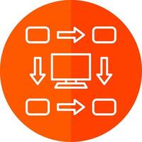 fluxo de trabalho linha vermelho círculo ícone vetor