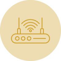 Wi-fi roteador linha amarelo círculo ícone vetor