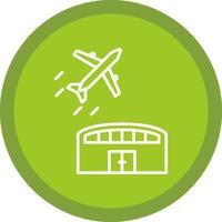 aeroporto linha multi círculo ícone vetor