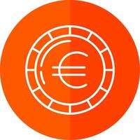 euro moeda linha amarelo branco ícone vetor
