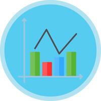 Barra gráfico plano multi círculo ícone vetor