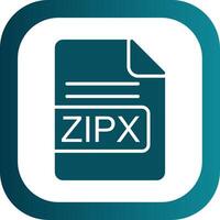 zipx Arquivo formato glifo gradiente canto ícone vetor