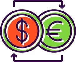 moeda troca preenchidas Projeto ícone vetor