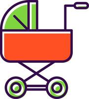 bebê carrinho de criança preenchidas Projeto ícone vetor