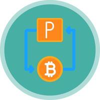 bitcoin paypal plano multi círculo ícone vetor