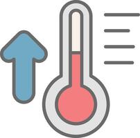 termômetro linha preenchidas luz ícone vetor