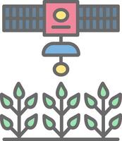 satélite colheita monitoramento linha preenchidas luz ícone vetor