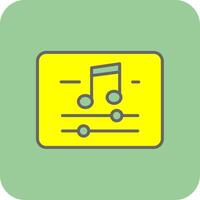 música e multimeda preenchidas amarelo ícone vetor