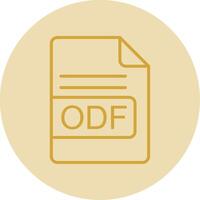 odf Arquivo formato linha amarelo círculo ícone vetor