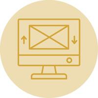 o email linha amarelo círculo ícone vetor