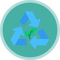 reciclando plano multi círculo ícone vetor