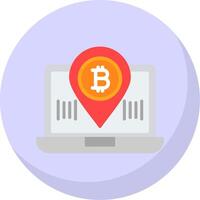 bitcoin localização plano bolha ícone vetor