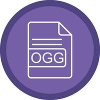 ogg Arquivo formato linha multi círculo ícone vetor