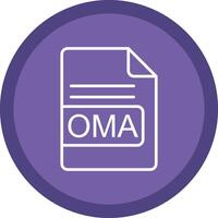 oma Arquivo formato linha multi círculo ícone vetor