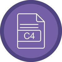 c4 Arquivo formato linha multi círculo ícone vetor