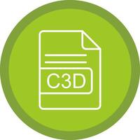 c3d Arquivo formato linha multi círculo ícone vetor