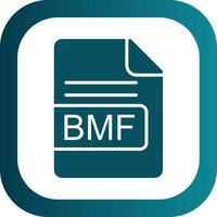 bmf Arquivo formato glifo gradiente canto ícone vetor