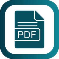 pdf Arquivo formato glifo gradiente canto ícone vetor