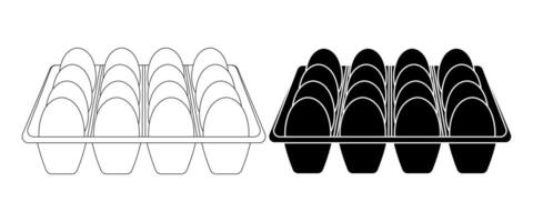 esboço silhueta ovo cartão pacote ícone isolado em branco fundo vetor