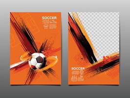 futebol modelo Projeto , futebol bandeira, esporte disposição projeto, vermelho tema, ilustração vetor