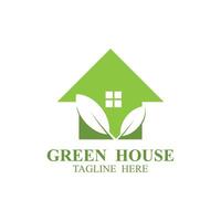 design de logotipo de casa verde vetor