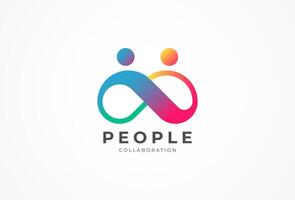 pessoas logotipo projeto, humano com infinidade ícone combinação dentro gradiente cor, pessoas logotipo Projeto modelo Projeto elemento, ilustração vetor