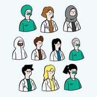 ilustração de médicos e enfermeiros vetor