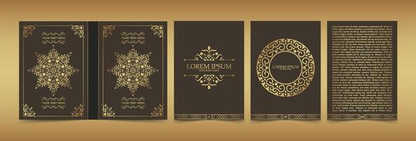 design de capa de livro ornamental premium vetor