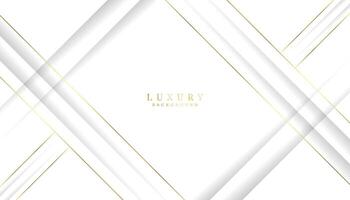 branco Prêmio fundo papel cortar estilo com dourado linha luxo conceito. vetor