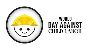 mundo dia contra criança trabalho observado cada ano dentro junho. modelo para fundo, bandeira, cartão, poster com texto inscrição. vetor