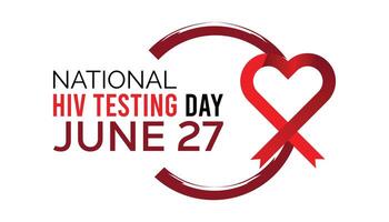 nacional hiv teste dia observado cada ano dentro junho. modelo para fundo, bandeira, cartão, poster com texto inscrição. vetor