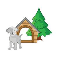 ilustração do cachorro casa vetor