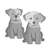 ilustração do dois cachorros vetor