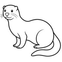lontra animal plano estilo ilustração vetor