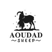 Preto Aoudad animal logotipo vetor