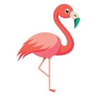 flamingo pássaro plano estilo ilustração vetor