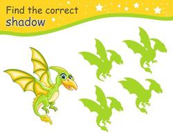 encontrar corrigir sombra do verde pterodátilo dinossauro vetor