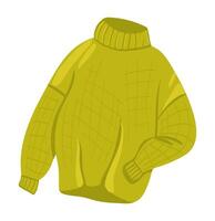 fofa tricotado suéter dentro plano Projeto. verde caloroso sazonal estacionar. ilustração isolado. vetor