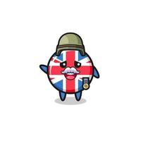 fofa bandeira do Reino Unido como desenho animado veterano vetor