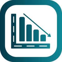 Barra gráfico glifo gradiente canto ícone vetor