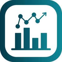 Barra gráfico glifo gradiente canto ícone vetor