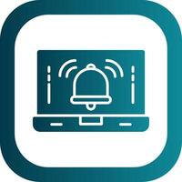 notificação glifo gradiente canto ícone vetor