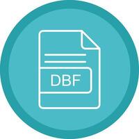 dbf Arquivo formato linha multi círculo ícone vetor