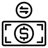 ícone de linha de transferência de dinheiro vetor