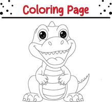 fofa bebê dinossauro coloração livro página para crianças. vetor