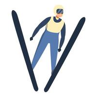 esqui saltador ícone desenho animado . inverno esporte vetor